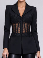 Chic Sheer Lace Corset Blazer