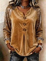 Elegant Shimmering Velvet Blouse Party Dinner