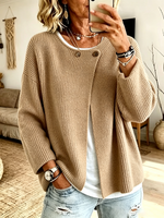 2026 Cozy Ribbed Asymmetrical Knit Cardigan