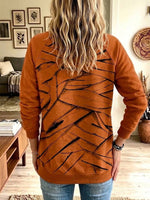 Cat-eye Print Crew-neck Sweatshirt With Strap Detailing