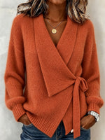 Chic Lace-up Plush Knit Top