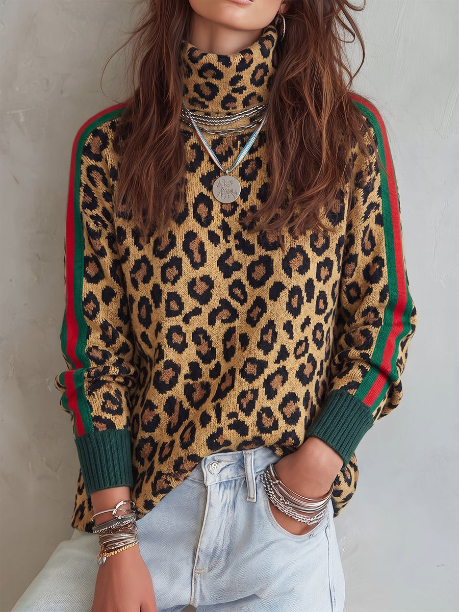 Vibrant Abstract Intarsia Knit Sweater