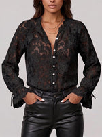 Women's Solid Color Round Neck Long Sleeve Casual Loose Embroidered Cardigan