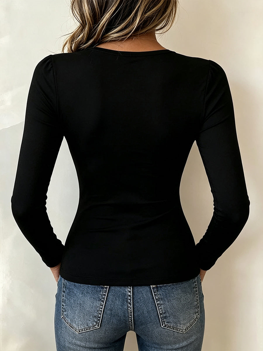 Chic Leopard-Mesh Paneled V-Neck Top