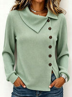 Chic Asymmetric-neck Waffle-knit Top