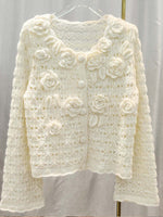 Stylish And Exquisite 3d Floral Crochet Knit Cardigan