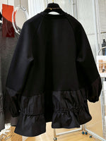 Relaxed-fit Casual Sweatshirt With Paneled Ruffle Hem