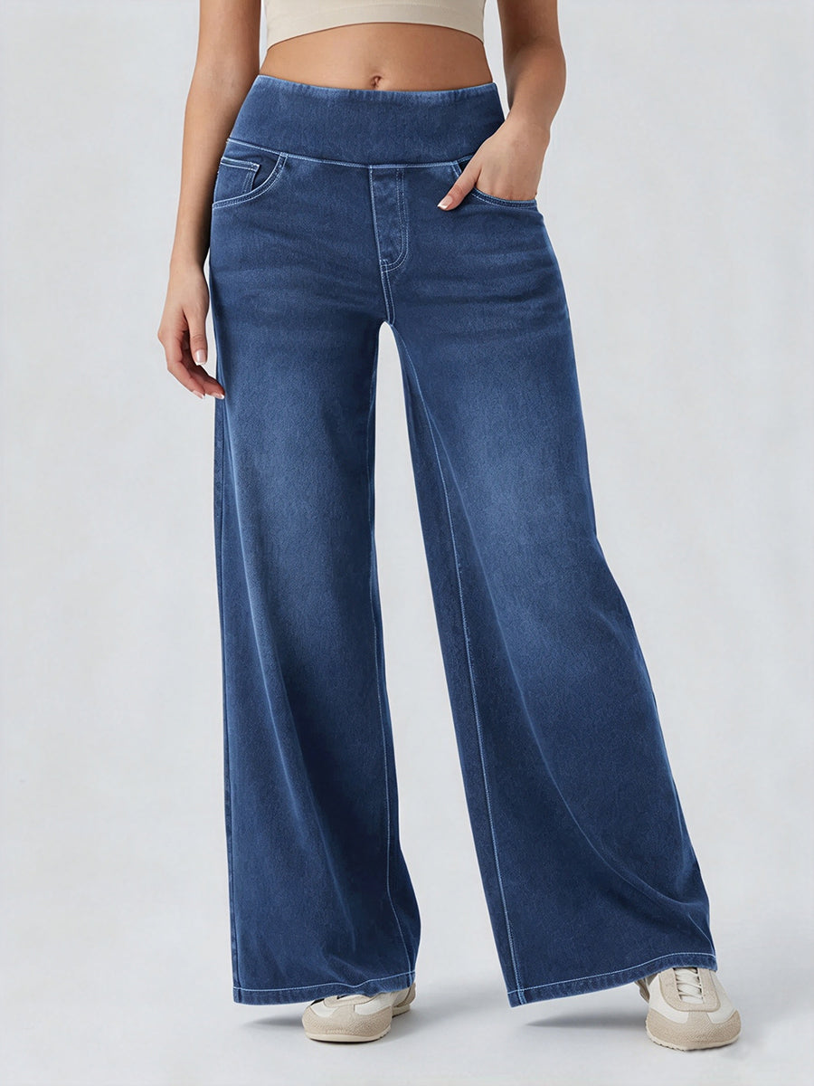 Casual, Comfortable, And Stretchy Elastic-waist Soft Denim Jeans