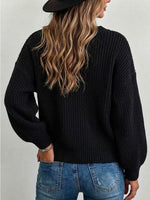 V-neck Loose-fit Knit Sweater With A Large Bow