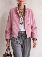Double-breasted Chic Trendy Corduroy Jacket