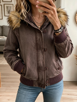 Women's Jacket with Fur Collar