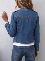 Casual Zip-up Biker-style Denim Jacket