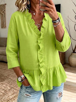 Women's Long-sleeve Ruffled Blouse