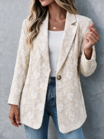 Women's Elegant Floral Embroidered Blazer