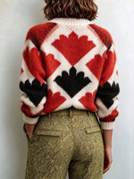 Vibrant Abstract Intarsia Knit Sweater