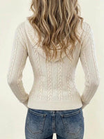 Women's Cable Knit Cutout Hooded Sweater