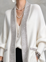 Cozy Luxury Sequin Trimmed Oversized Knit Cardigan