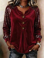Elegant Shimmering Velvet Blouse Party Dinner