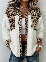 Cozy Leopard Print Fleece Shirt Jacket