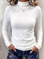 Classic, Versatile, Slim-fit High-neck Knit Top