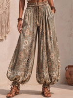Bohemian Floral Lace-Inset Lantern Pants