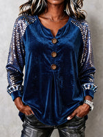 Elegant Shimmering Velvet Blouse Party Dinner