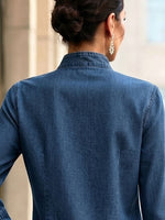Elegant Asymmetrical Denim Top