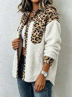 Cozy Leopard Print Fleece Shirt Jacket