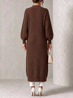 Chic Ribbed Knit Asymmetrical Button Tunic