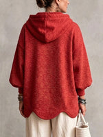 Oversized Hooded Sweatshirt With A Wavy Hem