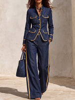 Casual Jeans With Gold Trim
