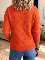 Chic Vibrant Orange Asymmetric Cowl Neck Knit Pullover