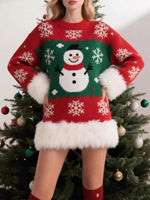 Christmas Knitted Sweater Mini Dress