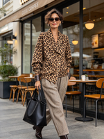 Chic Urban Leopard Print Asymmetrical Top