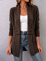 Casual Double-breasted Mid-length Cardigan With A Relaxed, Versatile Style.