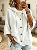 Vibrant Knit Hooded Oversize Cardigan
