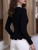 Women's Sequin V-neck Peplum Top