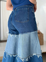 Boho Patchwork Wide-leg Denim Jeans