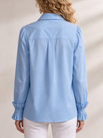 Casual Cotton Shirt With Beaded Floral Embellishment