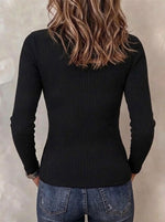 Slim-fit, Round-neck Knitted Top With Irregular Color-block Jacquard Patterns