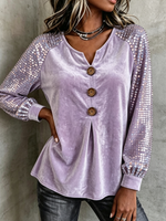 Elegant Shimmering Velvet Blouse Party Dinner