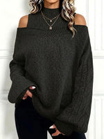 Loose-fit Mock-neck Knit Top With Lantern Sleeves