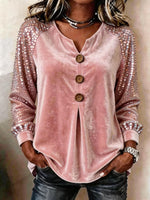 Elegant Shimmering Velvet Blouse Party Dinner