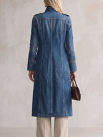 Women's Stand Collar Long Sleeve Casual Loose Denim Cardigan